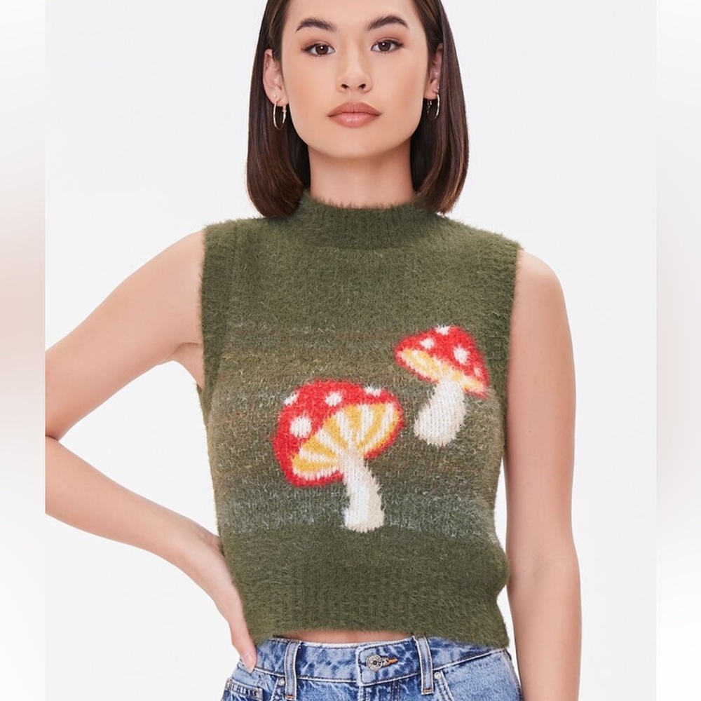 Mushroom sweater vest